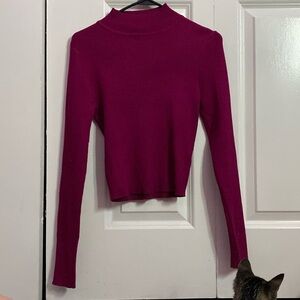 Long sleeve burgundy turtleneck